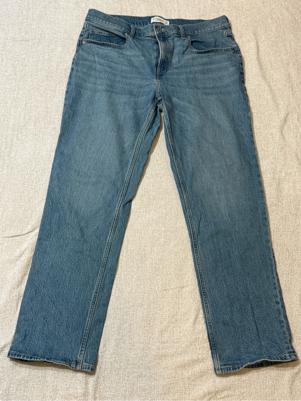 Abercrombie 90s Straight Jeans Mens 32 Long Blue Y2K Relaxed Baggy Denim